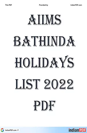 AIIMS-Bathinda-Holidays-List-2022 - IndianPDF.com