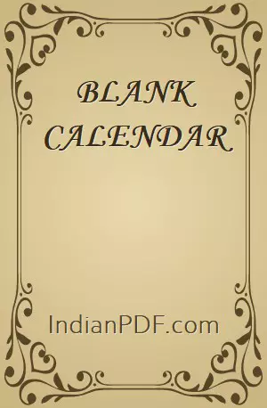 BLANK CALENDAR - IndianPDF.com