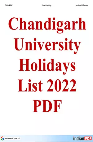 Chandigarh-University-Holidays-List-2022 - IndianPDF.com