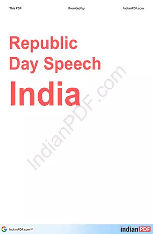 Republic Day Speech - IndianPDF.com