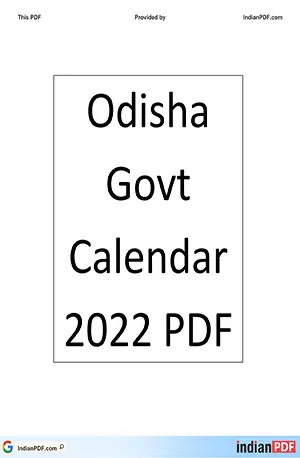 odisha-govt-calendar-2022 - IndianPDF.com